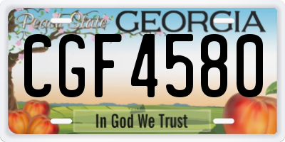 GA license plate CGF4580
