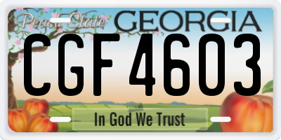 GA license plate CGF4603