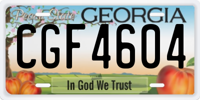 GA license plate CGF4604
