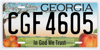 GA license plate CGF4605