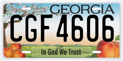 GA license plate CGF4606