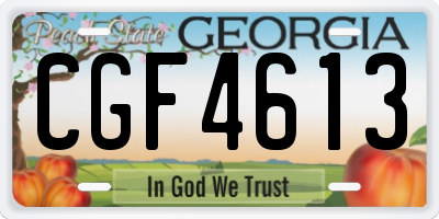 GA license plate CGF4613