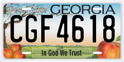 GA license plate CGF4618