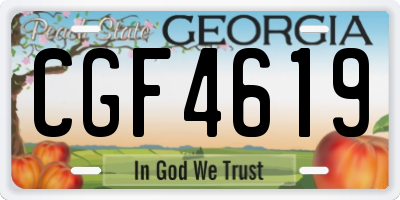 GA license plate CGF4619