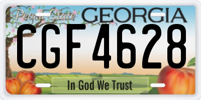 GA license plate CGF4628