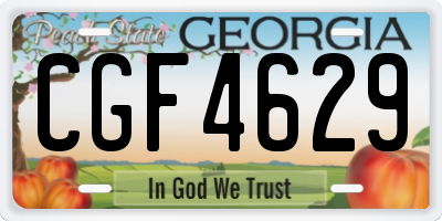 GA license plate CGF4629