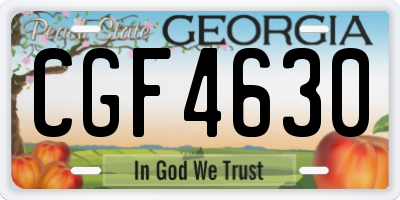 GA license plate CGF4630