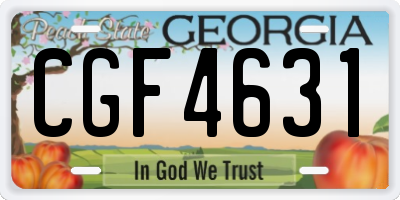 GA license plate CGF4631