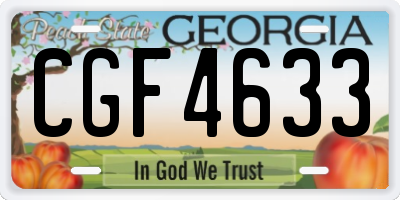 GA license plate CGF4633