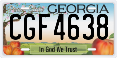 GA license plate CGF4638