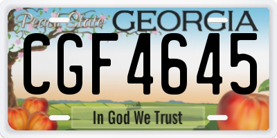GA license plate CGF4645