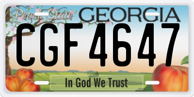 GA license plate CGF4647