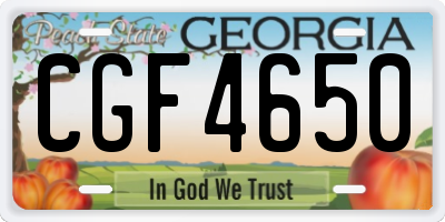 GA license plate CGF4650
