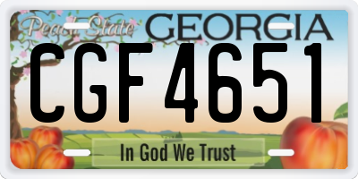 GA license plate CGF4651