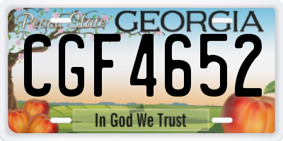 GA license plate CGF4652