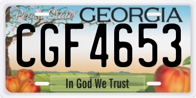 GA license plate CGF4653