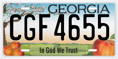 GA license plate CGF4655