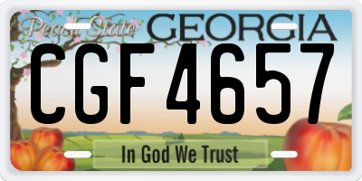 GA license plate CGF4657