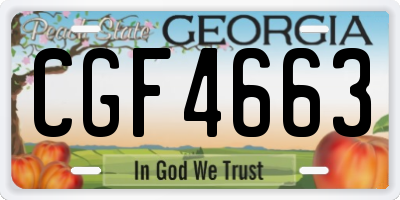 GA license plate CGF4663