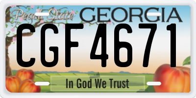 GA license plate CGF4671