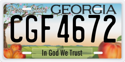 GA license plate CGF4672
