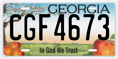 GA license plate CGF4673