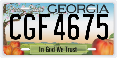 GA license plate CGF4675