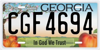 GA license plate CGF4694