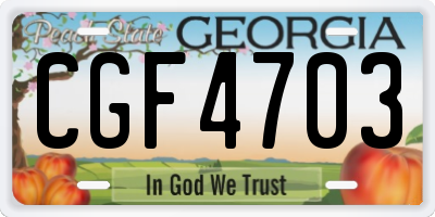 GA license plate CGF4703