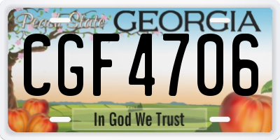 GA license plate CGF4706
