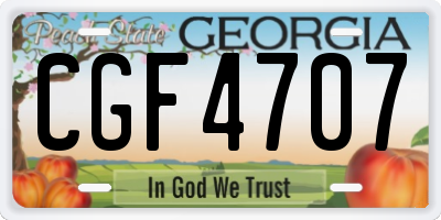 GA license plate CGF4707