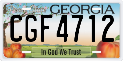 GA license plate CGF4712