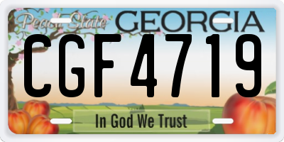 GA license plate CGF4719