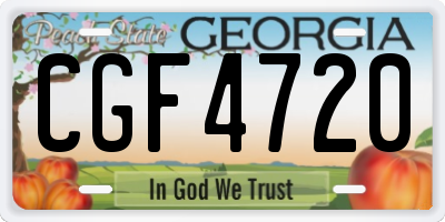 GA license plate CGF4720