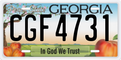 GA license plate CGF4731