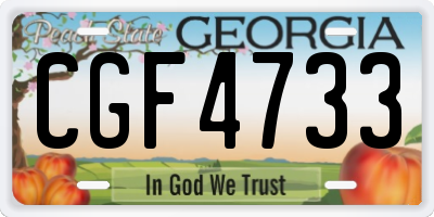 GA license plate CGF4733