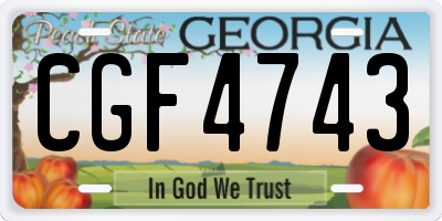 GA license plate CGF4743