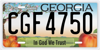 GA license plate CGF4750