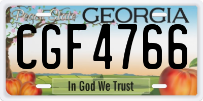 GA license plate CGF4766