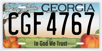 GA license plate CGF4767