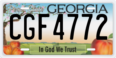 GA license plate CGF4772