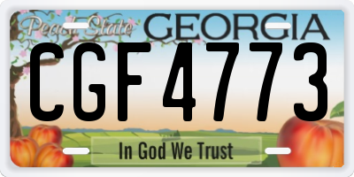 GA license plate CGF4773