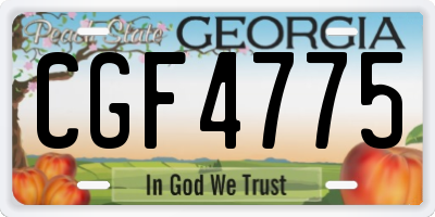 GA license plate CGF4775
