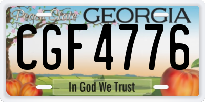 GA license plate CGF4776