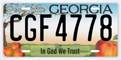 GA license plate CGF4778