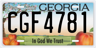 GA license plate CGF4781
