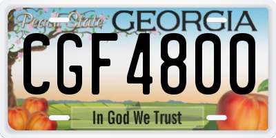 GA license plate CGF4800