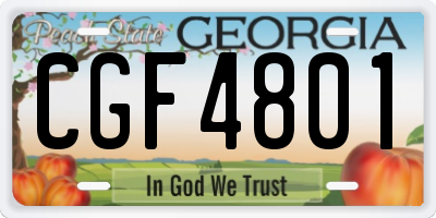 GA license plate CGF4801