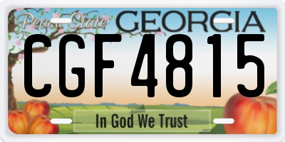 GA license plate CGF4815