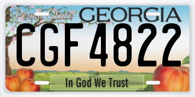 GA license plate CGF4822
